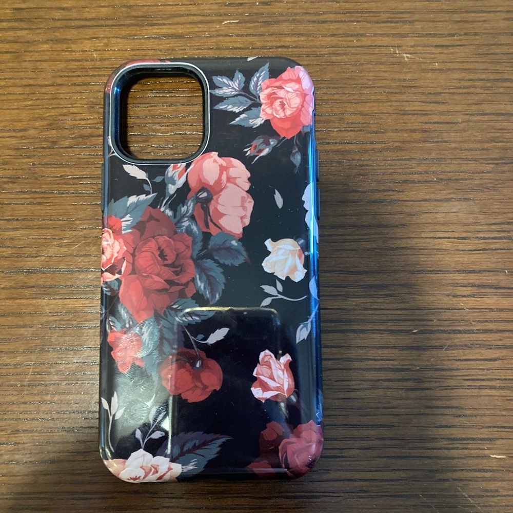 Black and red floral iPhone 11 Pro case